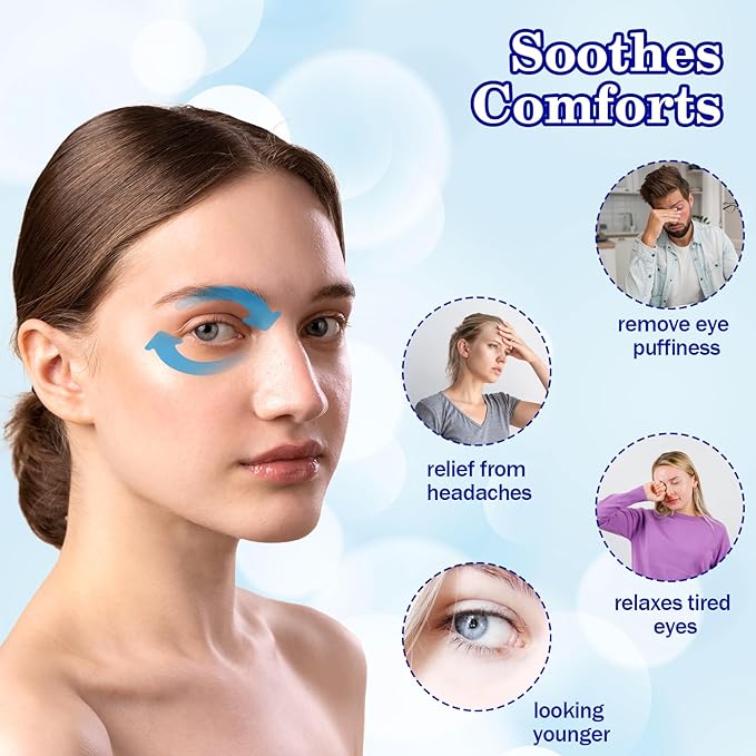 2 Pcs Cooling Eye Mask Sleeping Eyes Cooling Pads Cold Hot Gel Bead Mask Reusable Eye Ice Pack with Plush Backing Silky Gel Compress Eyemask for Dry Eyes Bags Dark Circles Post Convenient Storage