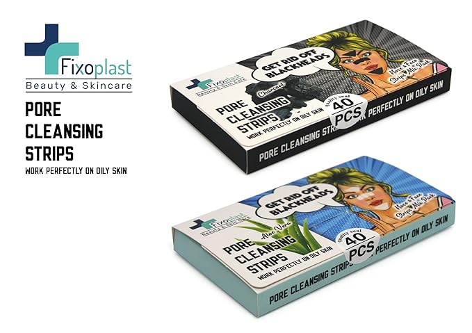Nose Pore Strips with Aloe Vera, Blackhead Remover Strips, Beauty & Skincare, Cleansing, For All Skin Types, Dermatologically Tested, For Nose, Chin & T-zone, Pack of 40pcs,