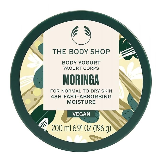 The Body Shop Moringa Body Yogurt – Instantly Absorbing Hydration from Head to Toe – For Normal to Dry Skin – Vegan – 6.91 oz