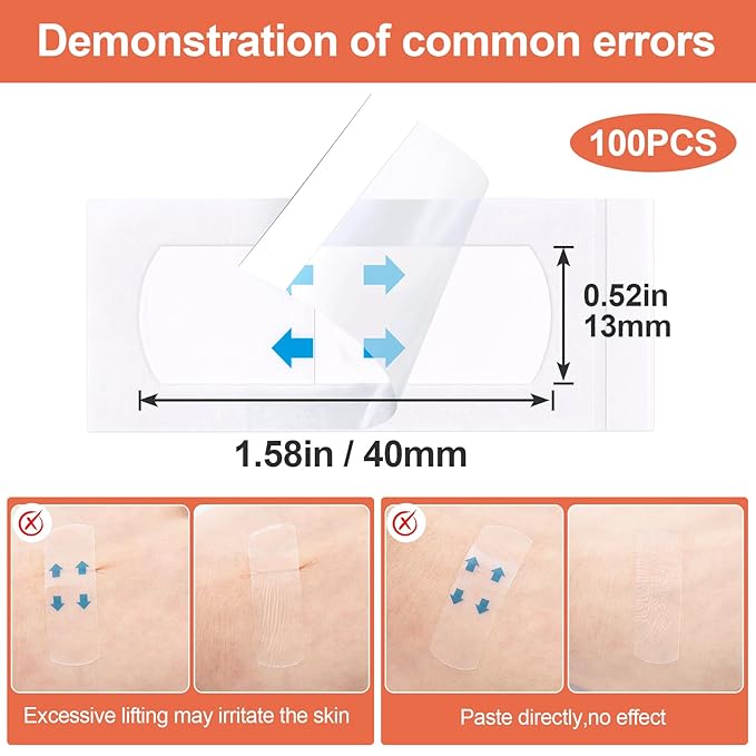 100 Pcs Face Lift Tape Invisible, Neck Tape Lifting Invisible, Neck Lift Tape, Facelift Tape for Face, Lifting Loose Sagging Skin, Eyes, Jowls, Double Chin