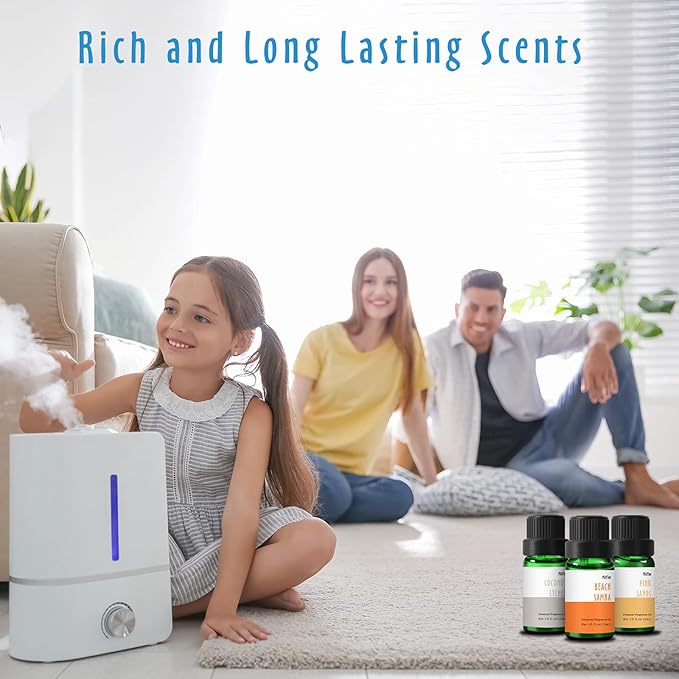 Beach Fragrance Oil, MitFlor Premium Scented Oils for Diffuser, Soap & Candle Making Scents, Summer Aromatherapy Essential Oils Set, Coastal Linen, Ocean Mist and More, 6x10 ml