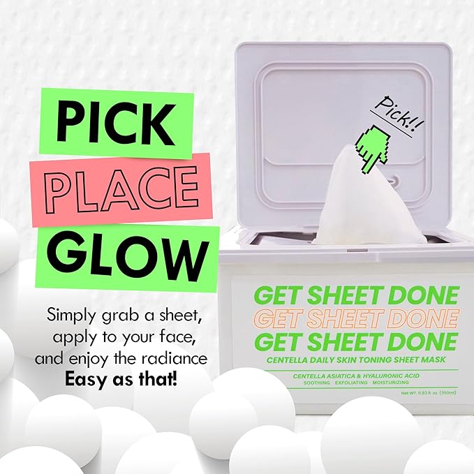 Skin Toning Hydrating Face Masks | Easy Pull-Out Korean Sheet Masks with Amino Acids | Moisturizing & Revitalizing Beauty Face Mask Korean Skin Care (30 sheets, 12.34 oz)