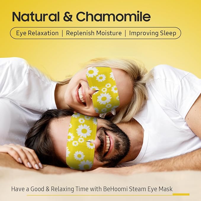 30Packs Steam Eye Mask, Heated Eye Mask Warm Compress for Eyes, Self Heating Warm Eye Masks Disposable Steam Mask for Home Sleep, Spa, Travel Essentials & Relaxation Gifts (Chamomile)