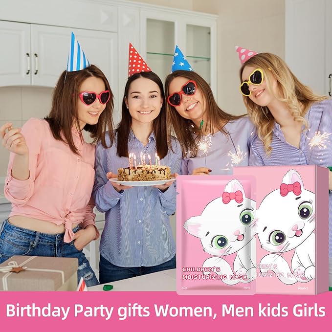 IREV Sheet Mask Skin Care, Animal Character Sheet Masks, Face Mask Skincare, Beauty Facial Mask Spa Face Mask, Soothing Face Sheet Masks, Facial Masks, Moisturizing Face Masks, 5 Pack (Cat)