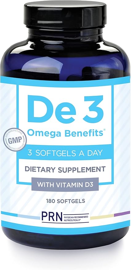 PRN De3 Omega-3 Fish Oil – 180 Softgels, 60-Day Supply – 2240mg EPA & DHA with No Fishy Burps – Fish Oil Supplements for Dry Eye Care
