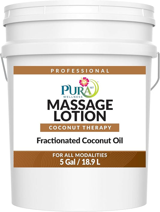 Coconut Therapy 5 Gallon Massage Lotion, Professional Deep Tissue, Natural Ingredients, Wellness Vitamin, Hydrating, Unscented for Physical Recovery, Muscle Relief, Non-Greasy