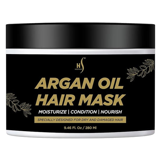 Herstyler Argan Oil Hair Mask - Hair Mask For Dry Damaged Hair and Growth - Deep Conditioning Argan Oil Har Mask - Curly Hair Mask for Limp Dull Hair - Anti-Frizz Hair Mask