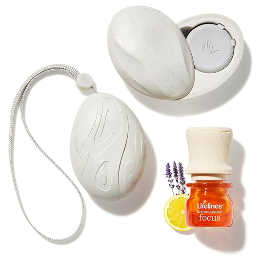 Lifelines Scent-Infused Grounding Stones, 2-Pack, Classic Pack - Portable Fidgets for Adults with Essential Oil Blend & Diffusion Stones for Sensory Immersion - Calming Waterless Passive Diffuser