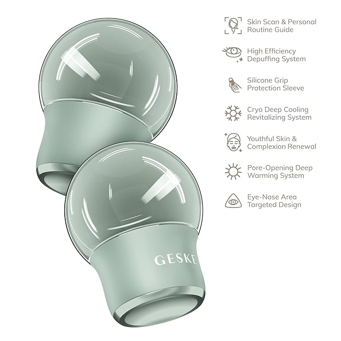 SmartAppGuided™ Cool & Warm Face & Body Massager | 7 in 1 | Multifunctional Massager | Face & Body | Battery-free Cooling & Warming | Firms, Relaxes & De-Puffs Skin | Globular Design