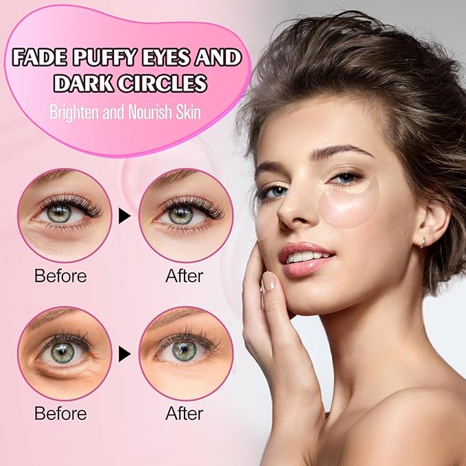 Under Eye Mask, 60 PCS Under Eye Patches for Dark Circles,Gel Pads Puffiness & Dark Circles Treatment,Reduces Wrinkles & Fine Lines,Improves & Firms Eyelids Skin (Snail Hydroge)