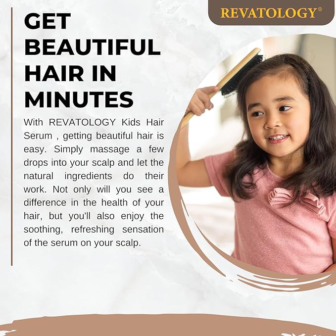 REVATOLOGY Kids Hair Serum (Made in USA) for Hair Thickness, Strength, Growth and Scalp Revitalization for straight, curly, waivy, coiled hair in toddlers, children, adults - chemical & cruelty free