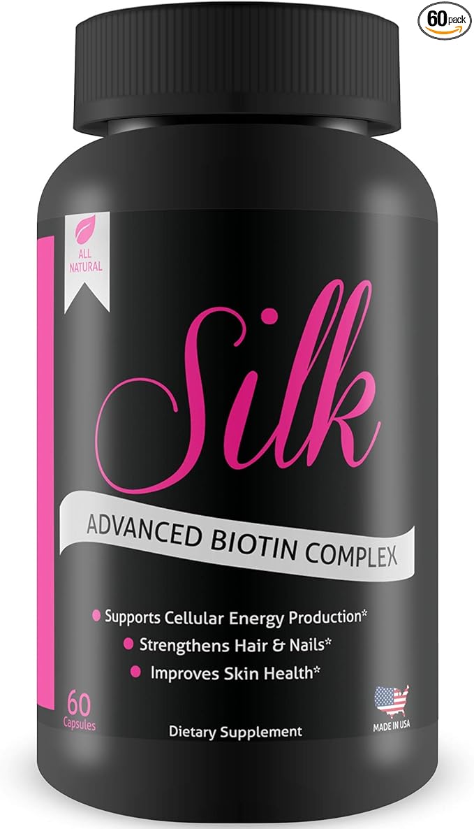 Silk Advanced Biotin Complex- Promotes Stronger, Longer, Hair-Healthier Skin- Ultimate Nail Strength