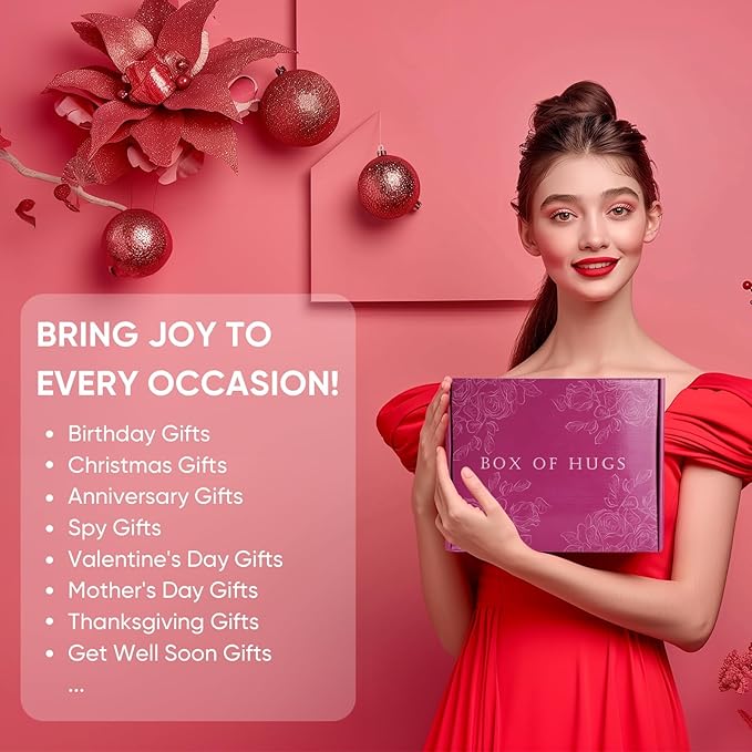 Homemory Gift Women Christmas Bath Sets Body Self Care, Best Spa Birthday Valentine's Day Basket Scented Candle & Reed Diffuser Kit Mom Friends Sister With Rose Card (Red)