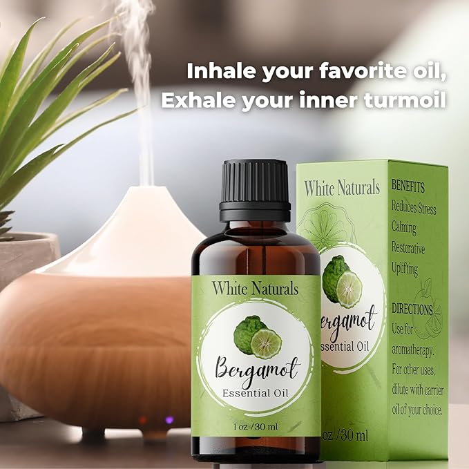 Organic Bergamot Essential Oil - 100% Pure & Natural -Premium Therapeutic Grade with Premium Glass Dropper - Undiluted Natural/Homeopathic Aromatherapy Scented, Great for DIY Soap Making, Massage