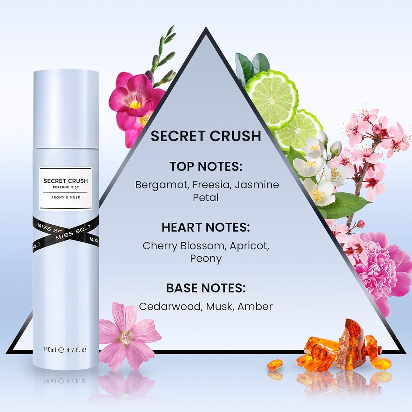 Secret Crush Perfume Mist by So...? - Woody Perfume , Floral Notes- Great Gifts - Refreshing Body Spray for Women - 4.7 oz.