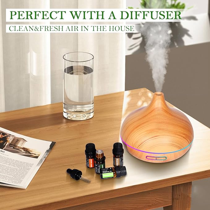 Essential Oils Set -100% Natural Essential Oils -Perfect for Diffusers, Aromatherapy,Humidifiers,Massage,Skin & Hair Care, DIY Candle and Soap Making,9x5 ML(0.17oz