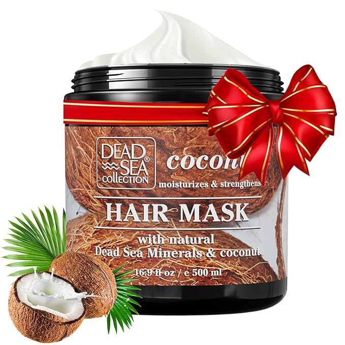 Dead Sea Collection Coconut Hair Mask - Repair, Strengthening and Hydrating for All Hair Types - with Nourishing Dead Sea Minerals and Coconut Oil - 16,9 Fl. Oz