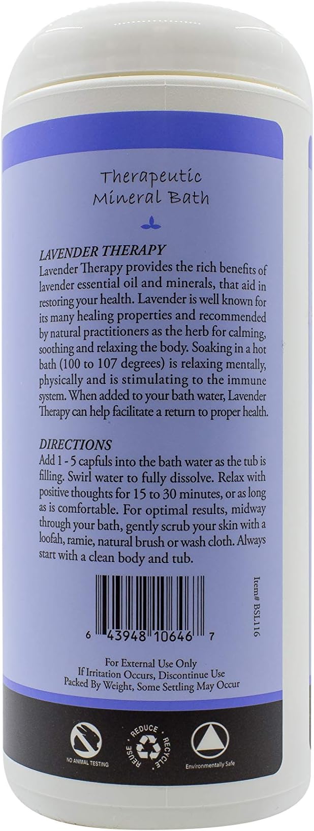 Plantlife Lavender Therapy Bath Salts - Straight from The Plant Natural Aromatherapy Bath Salts - Balance, Calm, and Release Tension in The Body - Made in California 16 oz