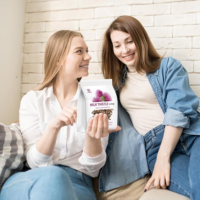 Milk Thistle Tea Bags - 60bags/6.4 OZ 100% Pure & Natural Roasted Milk Thistle Seeds Herbal Tea, Caffeine Free, No Additives, No Sugar, Non-GMO, No Gluten