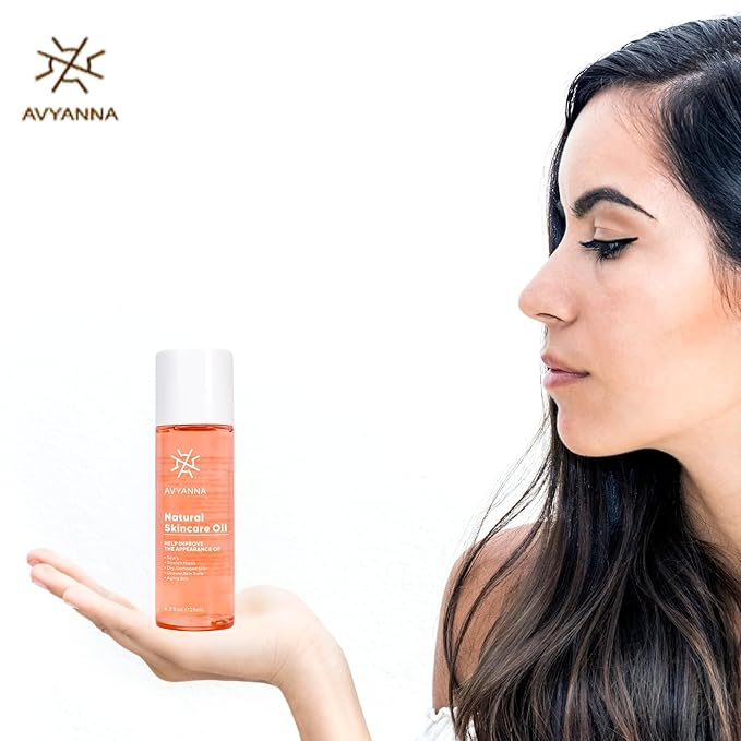 AVYANNA Natural Skincare Oil - Deeply Nourishing & Hydrating Formula for Soft, Glowing Skin, Enhances Texture Quickly Absorbed Non Greasy.
