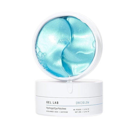 REGLOW Hyaluronic Acid & Caffeine Under Eye Gel Patches – Korean Hydrating Eye Mask for Wrinkles, Dark Circles, and Puffiness – 60 Gel Eye Patches