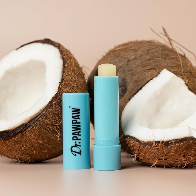 Coconut Lip Balm Set - Hydrating Lip Balm Moisturizer with Aloe Vera for Deep Nourishment - Castor Oil Enriched - 3 pc