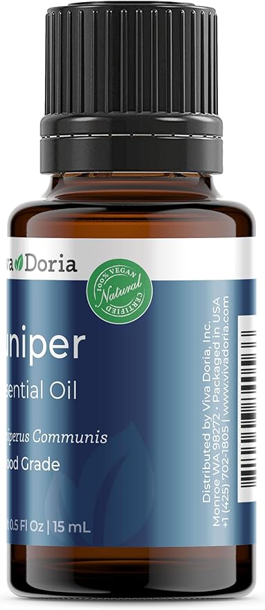 Viva Doria Juniper Essential Oil, 100% Pure, Natural Essential Oil, Undiluted, for Aromatherapy | Food Grade, 15 mL (0.5 Fluid Ounce)