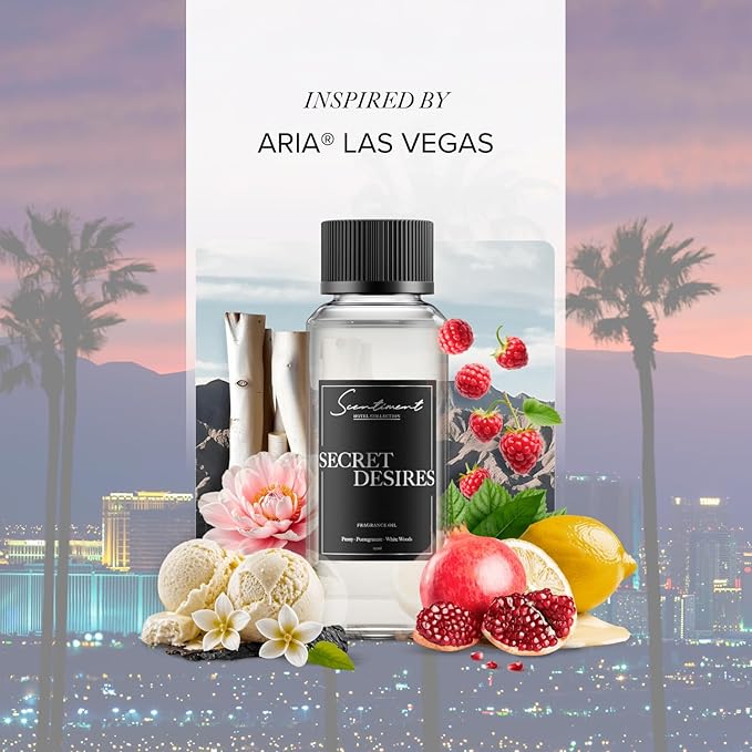 Hotel Collection Secret Desires Diffuser Oil | Aromatherapy Fragrance Inspired by 5-Star Hotels | Notes of Lemon Crème, Raspberry, Pomegranate & Peony (50 mL)