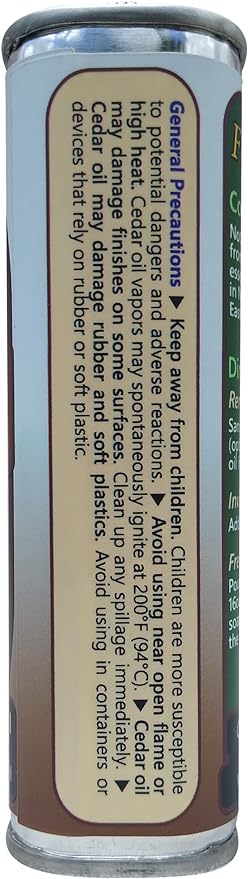 8oz Cedar Oil Can - Essential Eastern Red Cedar Wood (juniperus virginiana) Oil - Fox Creek Cedar Oil