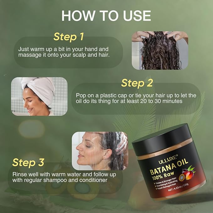Batana Oil Products Bundle, Batana Oil Scalp Scrub and Raw Batana Oil, Strengthening, Hair Growth for Men Women with Thinning Hair or Hair Loss, Vegan, for All Hair Types