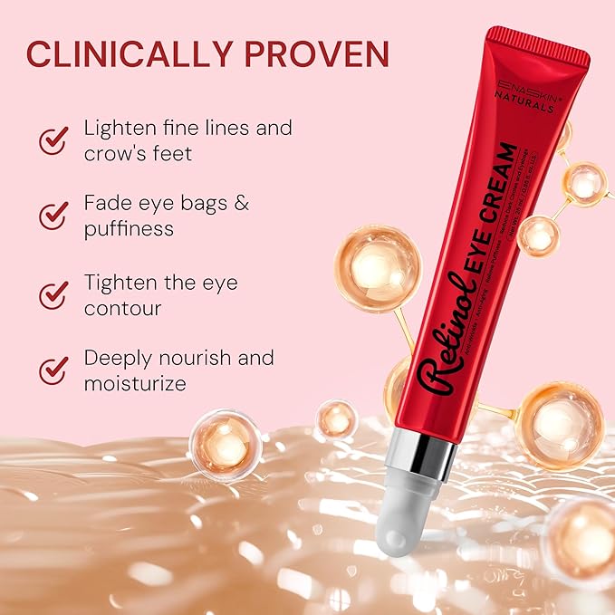 Retinol & Polypeptides Anti-Aging Eye Cream: Under Eye Treatment Reduces Wrinkles, Fine Lines, Dark Circles, Crow’s Feet & Puffiness – 0.85 Fl Oz