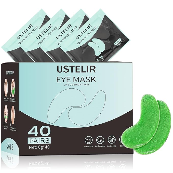 Under Eye Patches, 40 Pairs Eye Mask for Dark Circles, Puffy Eyes, Undereye Bags,Wrinkles,Eye Mask Patches with Aloe Vera, Eye Treatment Skin Care for Men & Women Gift