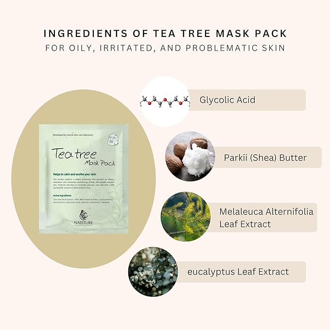 10 Bundle and Tea Tree Korean Face Sheet Mask- Soothing, Hydrating, Calming Skin Care for All Skin Types (15Pack)