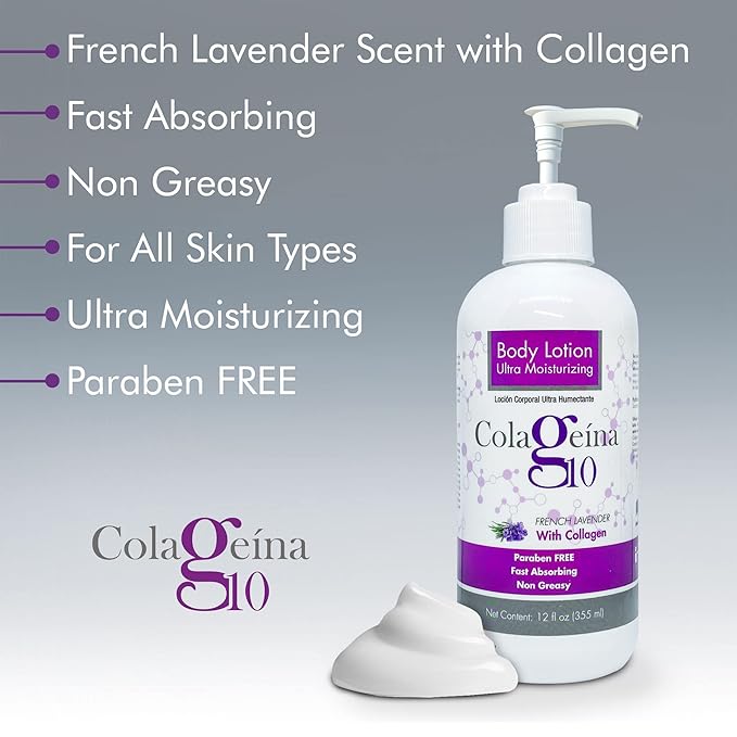 Colageina 10 Daily Ultra Moisturizing Body Lotion With Hydrolyzed Collagen, 12 FL Oz, Bottle