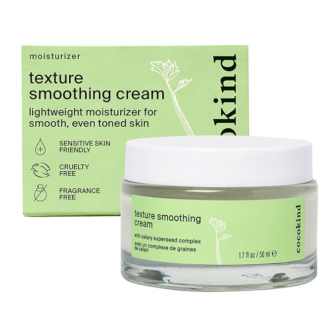 Cocokind Texture Smoothing Cream, Face Moisturizer with Squalane, Celery Seed and Cucumber, Face Lotion Moisturizer Face, Hydrating Face Cream