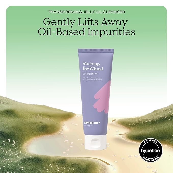 KraveBeauty Makeup Re-Wined Duo, Transforming Jelly Oil Cleanser Duo, Removes Makeup & Impurities, Suitable For All Skin Types, Vegan & Cruelty Free, 3.38 fl oz x2