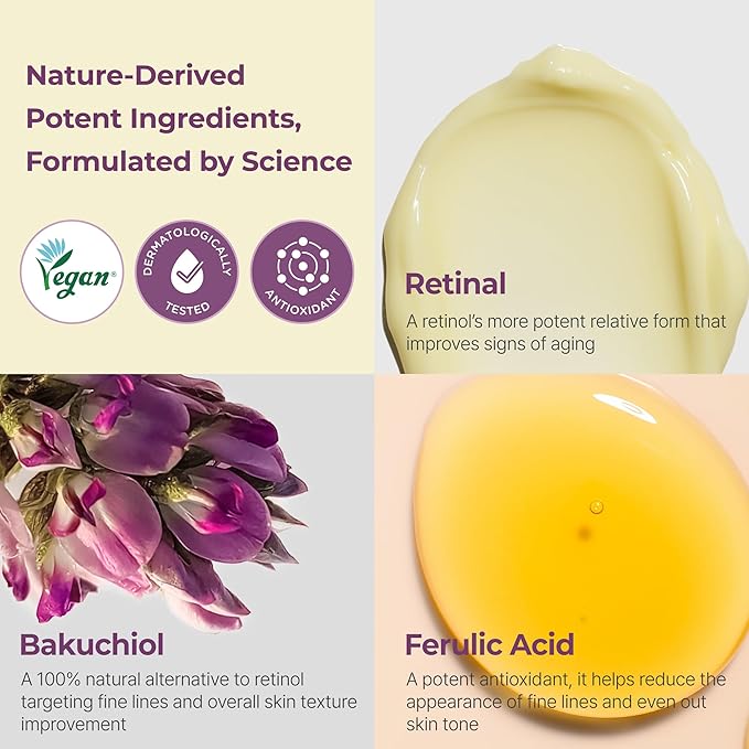 MOTHER MADE Retinol Bakuchiol Night Cream, 1 Fl Oz, Korean Retinal Face Cream to Firm Skin, Reduce Wrinkles, Fine Lines, Signs of Aging, Antiaging, Smoothing, Korean Skincare