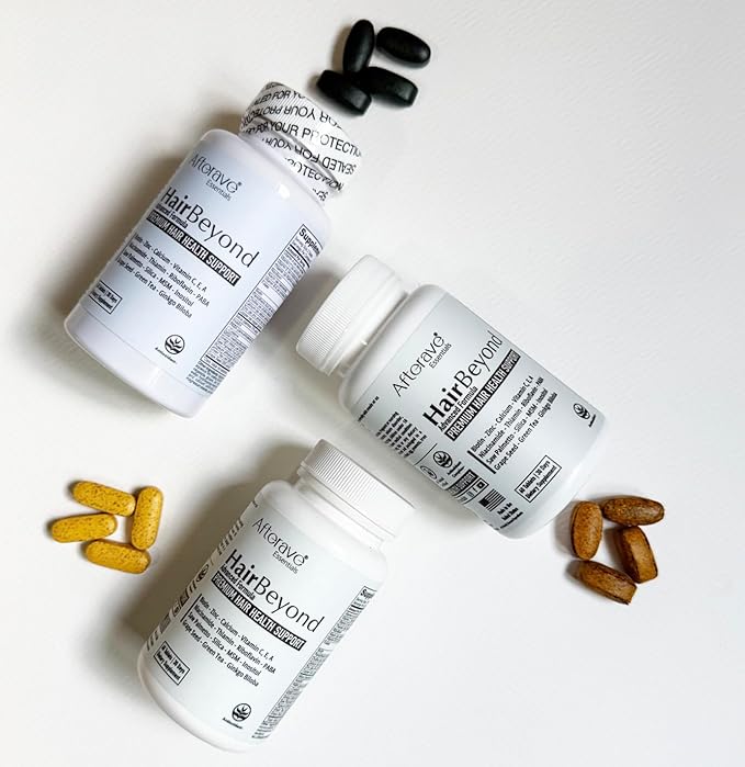 HairBeyond Advanced Hair Growth Formula Improves Follicle & Scalp Strength for Stronger Growth, Hair Loss Protection, Vitamin A, C, E, B Complex Saw Palmetto Silica Zinc Calcium Niacin Thiamin Biotin