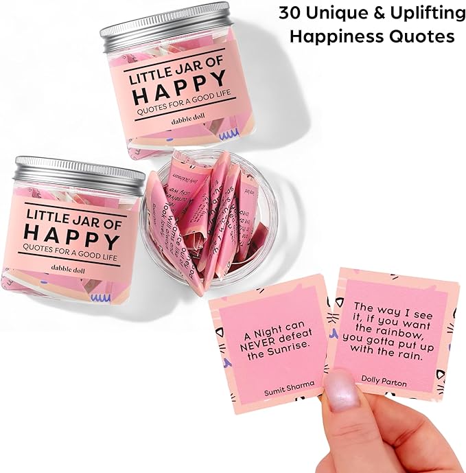 Happy Jar Uplifting Quotes Happiness Messages Motivational Uplifting Gifts with Gift Box (Classic)
