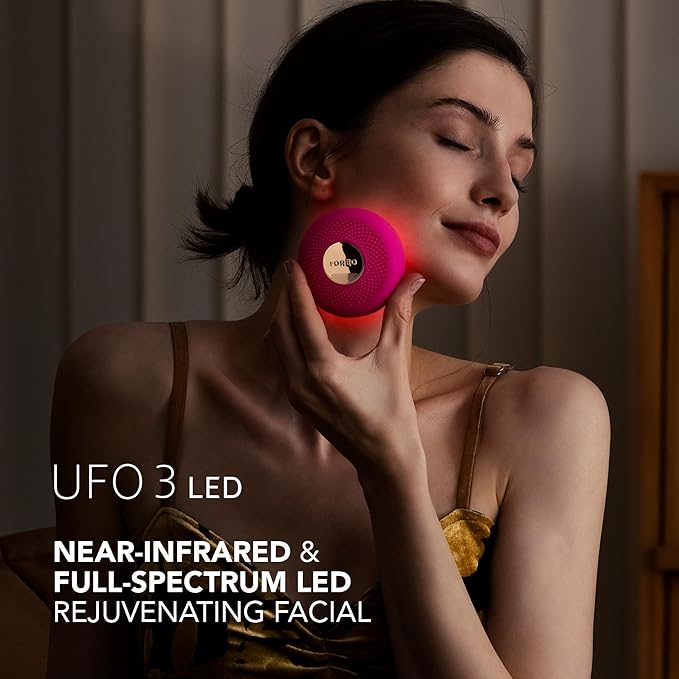 FOREO Hydrate & Brighten UFO 3 LED Set - Face Mask Skincare Device + 14 UFO Activated Masks + IRIS C-Concentrated Brightening Eye Cream, 0.5 Oz - Face Moisturiser