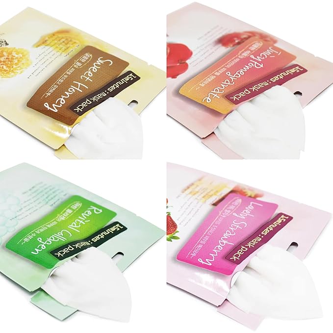 10 Bundle and Ginseng Korean Face Sheet Mask- Revitalizing, Firming Soothing, Skin Care for All Skin Types (15Pack)