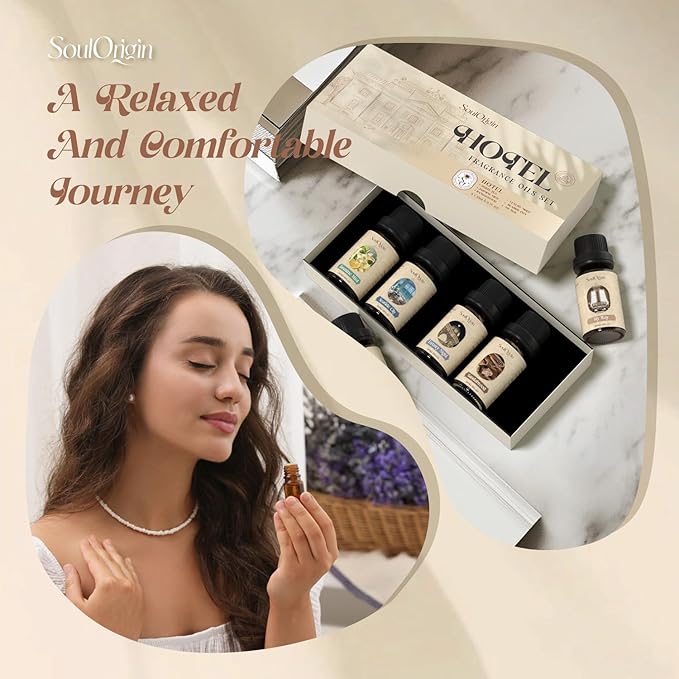 Hotel Fragrance Oils Set, Essential Oil Gift Set for Diffuser, Hotel Scent Diffuser Oil, Diffuser Scents Oil for Home, White Tea, Jasmine Mint, Sandalwood, Luxury Night, Seaside, Myway