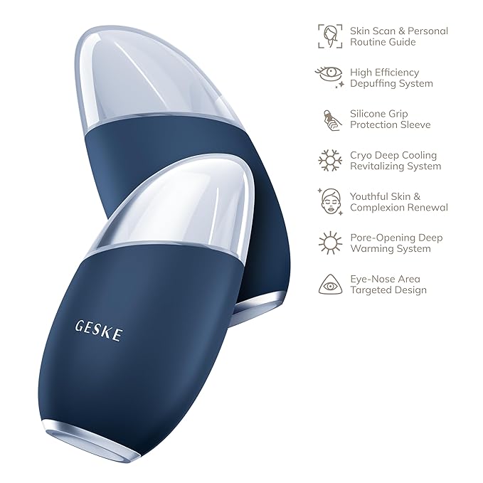 SmartAppGuided™ Cool & Warm Eye & Face Massager | 7 in 1 | Multi Massager | Face & Neck | Battery-free Cooling & Warming | Firms, Relaxes & De-Puffs Skin | Eye-Nose Area Targeted Design