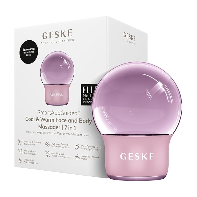 SmartAppGuided™ Cool & Warm Face & Body Massager | 7 in 1 | Multifunctional Massager | Face & Body | Battery-free Cooling & Warming | Firms, Relaxes & De-Puffs Skin | Globular Design