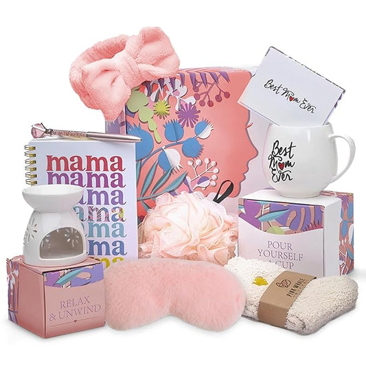 Luxury Spa Gift Box for Mom – Birthday, Mother’s Day, Christmas, Postpartum Self-Care Set with Relaxation & Pampering Essentials – Thoughtful Gifts for Wife, Grandma, Women – Premium Spa Kit.