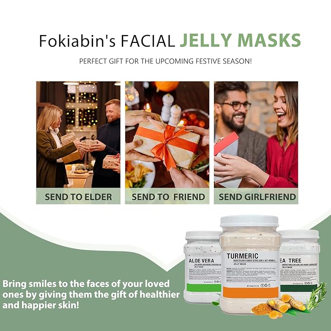 Jelly Mask Hydrating Deep Cleaning Detoxing Healing and Relaxing Premium Modeling Rubber For Facials Professional Set - 2 Treatments (24K Gold,Barbados aloe)