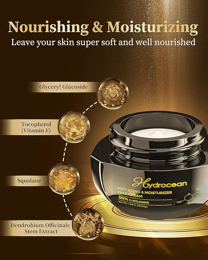 Moisturizer Face Cream Anti Aging, 30% C-Xyloside Solution Night Cream For Face Tightening Firming, Supramolecular Infiltration Technology