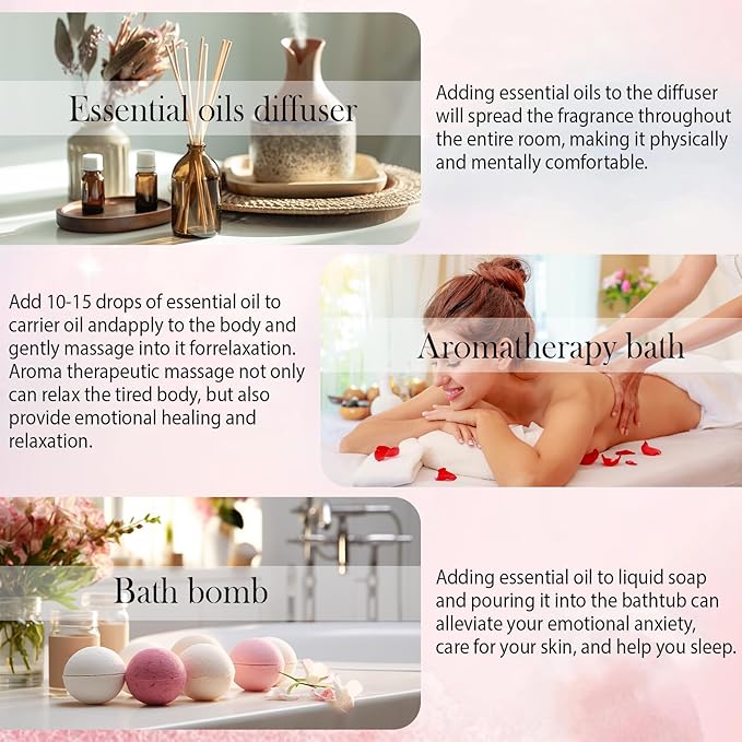 8 Pack 10 ML 2025 Pure Aromatherapy Essential Oil Set Pure Essential Oil Kit for Diffuser for Home,Candle Making Peppermint, Lavender,Eucalyptus,Tea Tree,Rose, Rosemary,Clove Orange