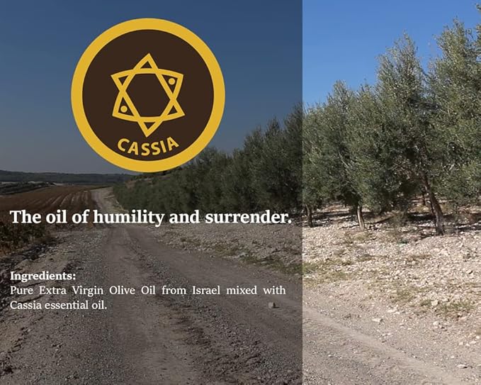 Cassia Anointing Oil from Israel, Holy Spiritual Oils Bottles from Jerusalem Blessed, Handmade with Natural Ingredients and Blessed for Wedding Ceremony, Religious Use, 0.25 Fl Oz