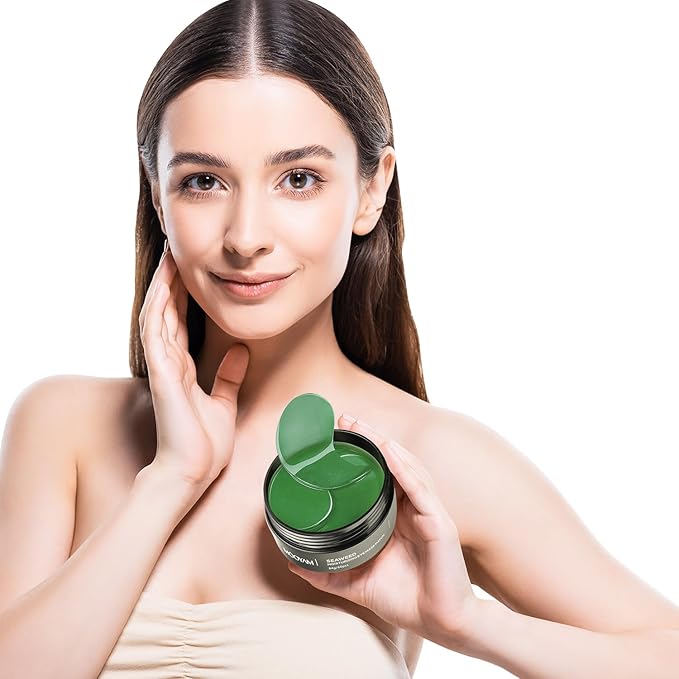 Under Eye Patch for Dark Circles and Puffy Eyes,Under Eye Masks Reduce Smooth Wrinkles and Under-eye Egg,Moisturizing Under Eye Pads For Women,Seaweed Eye Mask Patch-60 Pcs